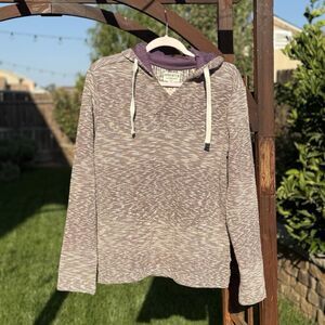Hang Ten Hoodie Pullover Sweatshirt Purple Heather Kangaroo Pocket Womens Size M